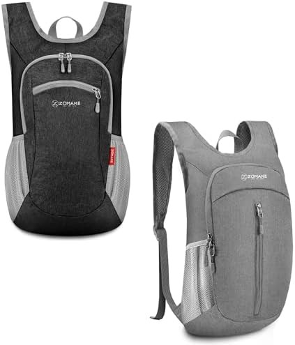 Black and grey 10l ultralight daypack