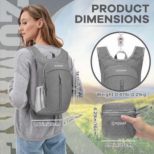 Black and grey 10l ultralight daypack — photo 3