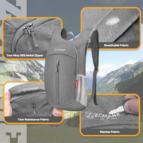 Black and grey 10l ultralight daypack — photo 5