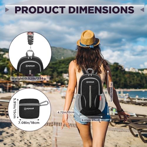 Grey and black 10l ultralight foldable backpack — photo 3