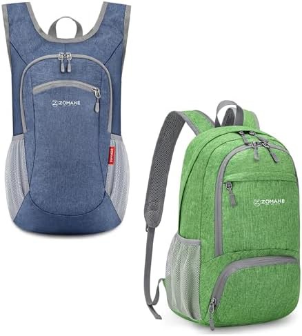 Navy blue and dark green 10l small hiking daypack