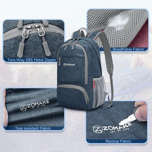 Light purple and navy 10l foldable daypack — photo 5