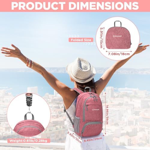 Light green and pink 10l hiking backpack — photo 3