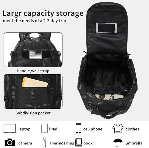 30L black camo outdoor daypack — photo 5