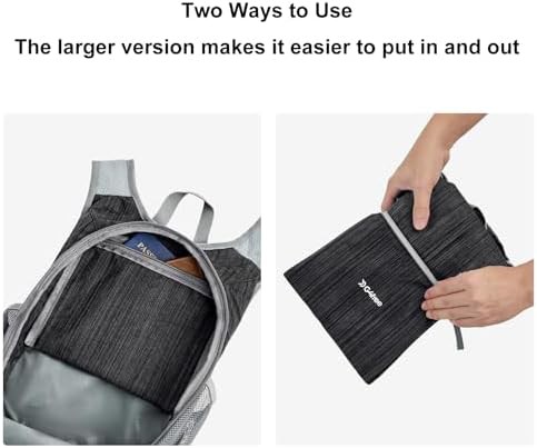 Black casual packable hiking daypack 15l — photo 5