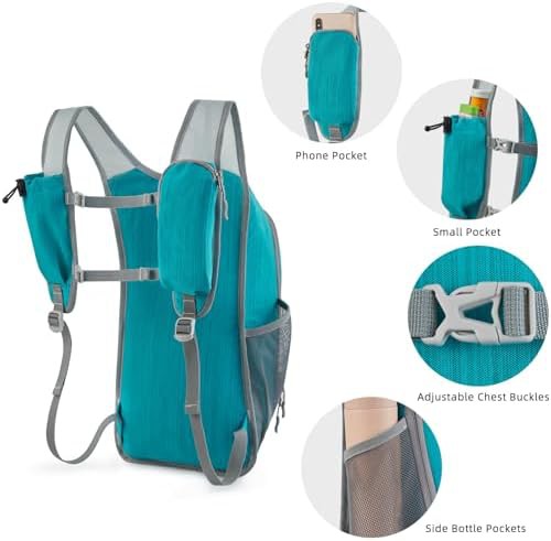 Peacock blue ultralight hiking daypack 15l — photo 3