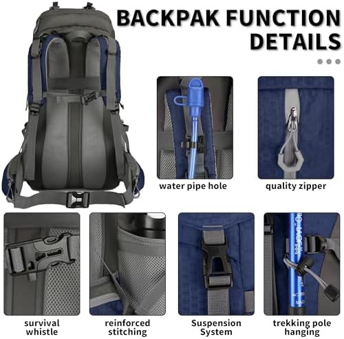 Navy blue 60L climbing daypack — photo 5