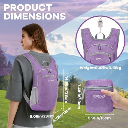 Purple pink 10l water resistant backpack — photo 4