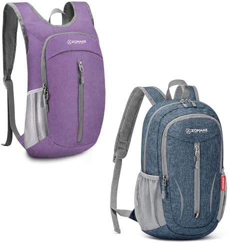 Light purple and navy blue 10l hiking backpack