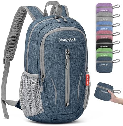 Light purple and navy blue 10l hiking backpack — photo 3