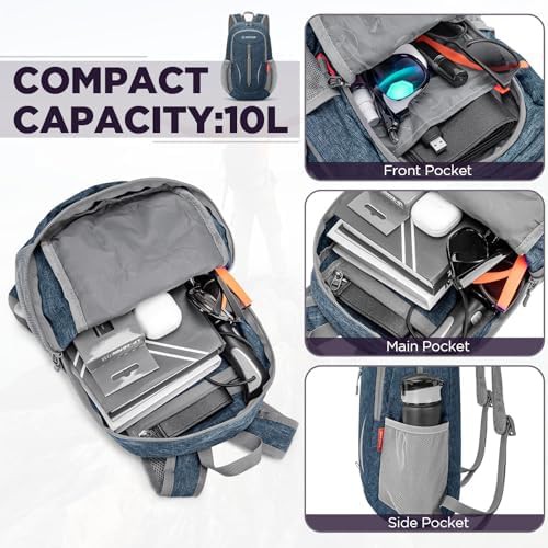 Light purple and navy blue 10l hiking backpack — photo 5