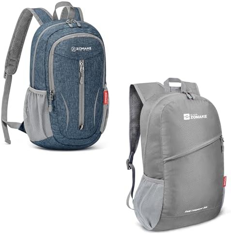 Navy blue and silver 10L ultralight pack