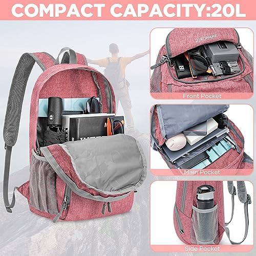 Pink and silver grey 20L packable daypack — photo 4
