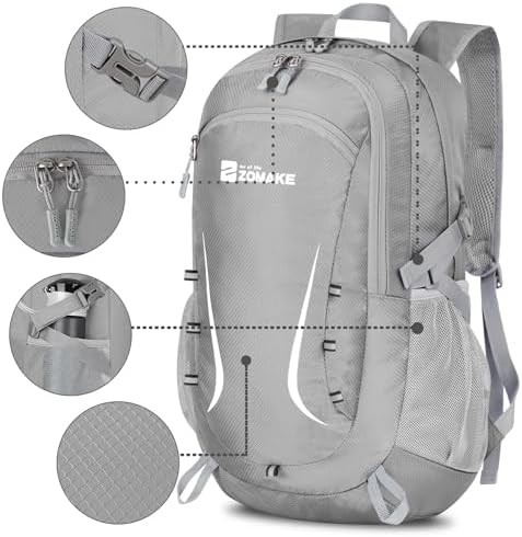Pink and silver grey 20L packable daypack — photo 5