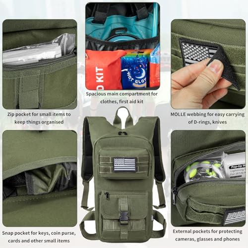 Tactical green hydration backpack 2L — photo 5