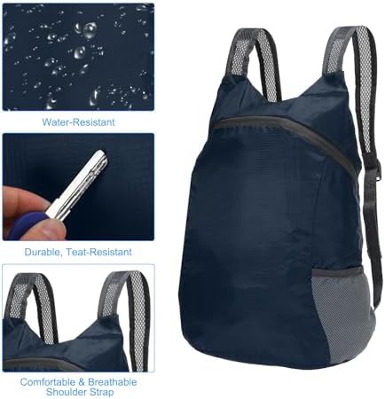 Navy blue foldable outdoor daypack 15l — photo 4