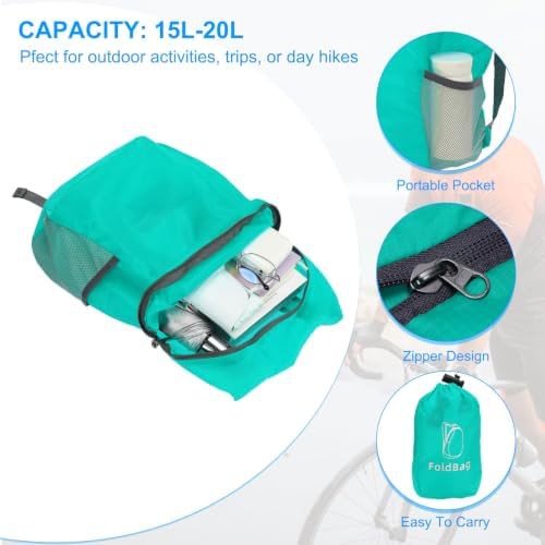 Lake blue packable lightweight daypack 15l — photo 3