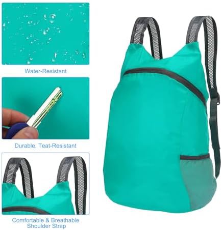 Lake blue packable lightweight daypack 15l — photo 4