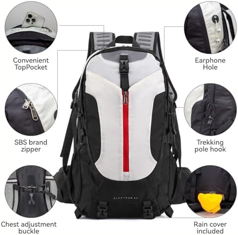 Black waterproof 40l camping backpack — photo 3