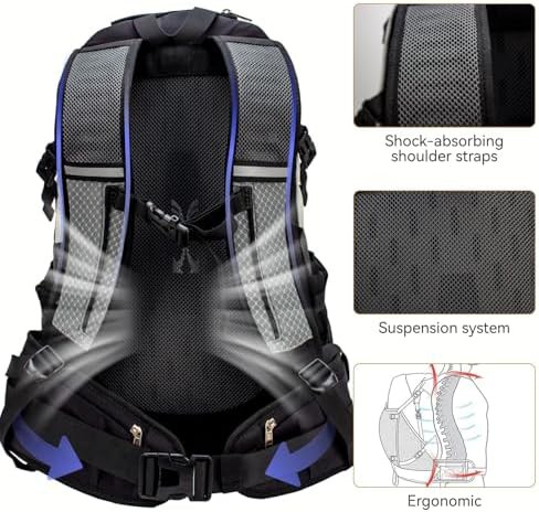 Black waterproof 40l camping backpack — photo 4