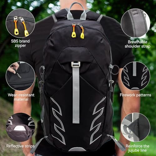 Black waterproof 20l hiking backpack — photo 3
