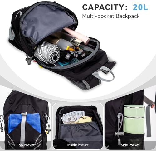 Black waterproof 20l hiking backpack — photo 4