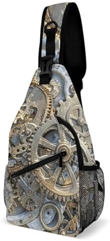 Steampunk gears crossbody daypack