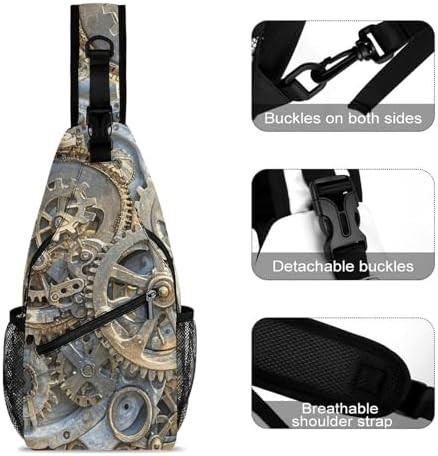 Steampunk gears crossbody daypack — photo 3