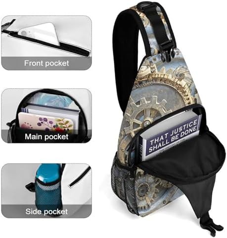 Steampunk gears crossbody daypack — photo 4