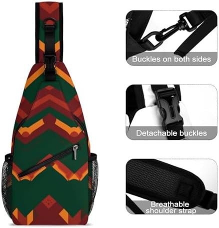 Maroon and Green Pattern Sling Pack — photo 3