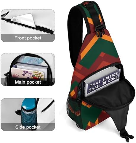 Maroon and Green Pattern Sling Pack — photo 4