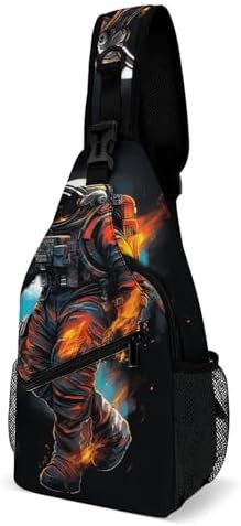Astronaut Fire Graphic Sling Bag