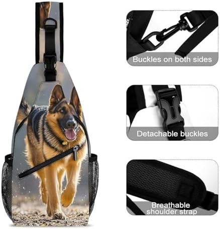 German shepherd running sling backpack — photo 3