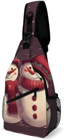 Red snowmen chest sling bag