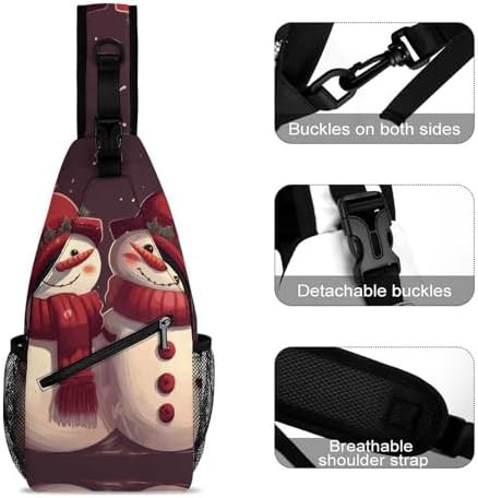 Red snowmen chest sling bag — photo 3