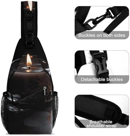 Lit candle graphic traveling sling bag — photo 3
