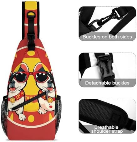 Dog with sunglasses traveling sling bag — photo 3