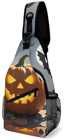 Evil jack-o-lantern traveling sling bag
