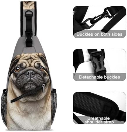 WSOIHFEC animal pug dog crossbody sling bag — photo 3