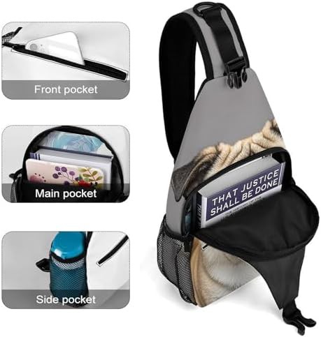 WSOIHFEC animal pug dog crossbody sling bag — photo 4
