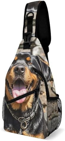 Rottweiler Dog Print Sling Backpack