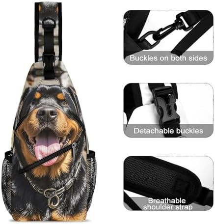 Rottweiler Dog Print Sling Backpack — photo 3