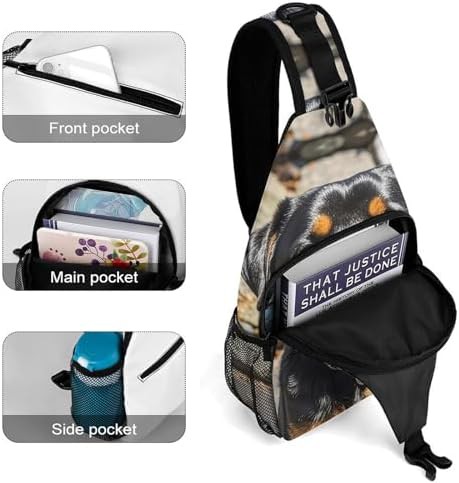 Rottweiler Dog Print Sling Backpack — photo 4