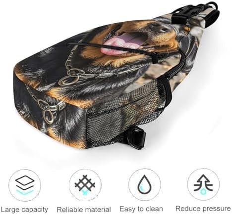 Rottweiler Dog Print Sling Backpack — photo 5