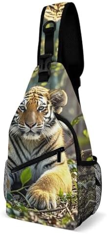 Big tiger print crossbody sling bag