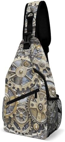 Steampunk mechanical gears sling bag