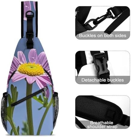 Purple daisy crossbody sling backpack — photo 3