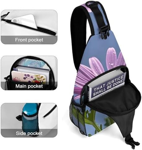 Purple daisy crossbody sling backpack — photo 4