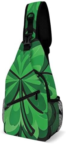 Green shamrock crossbody sling bag