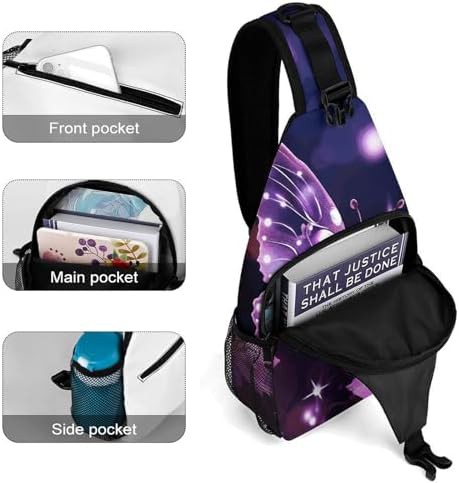 Cute purple butterfly chest sling bag — photo 4